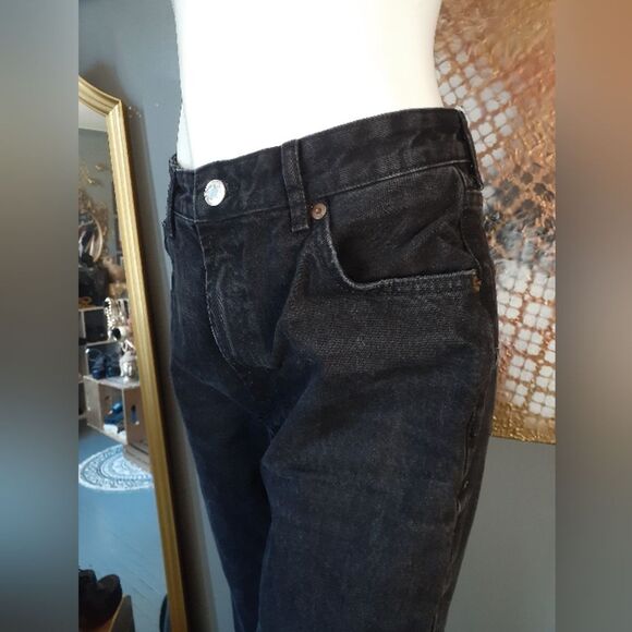 Zara Classic Black Women's Straight Wide Leg Jeans - Picture 10 of 15